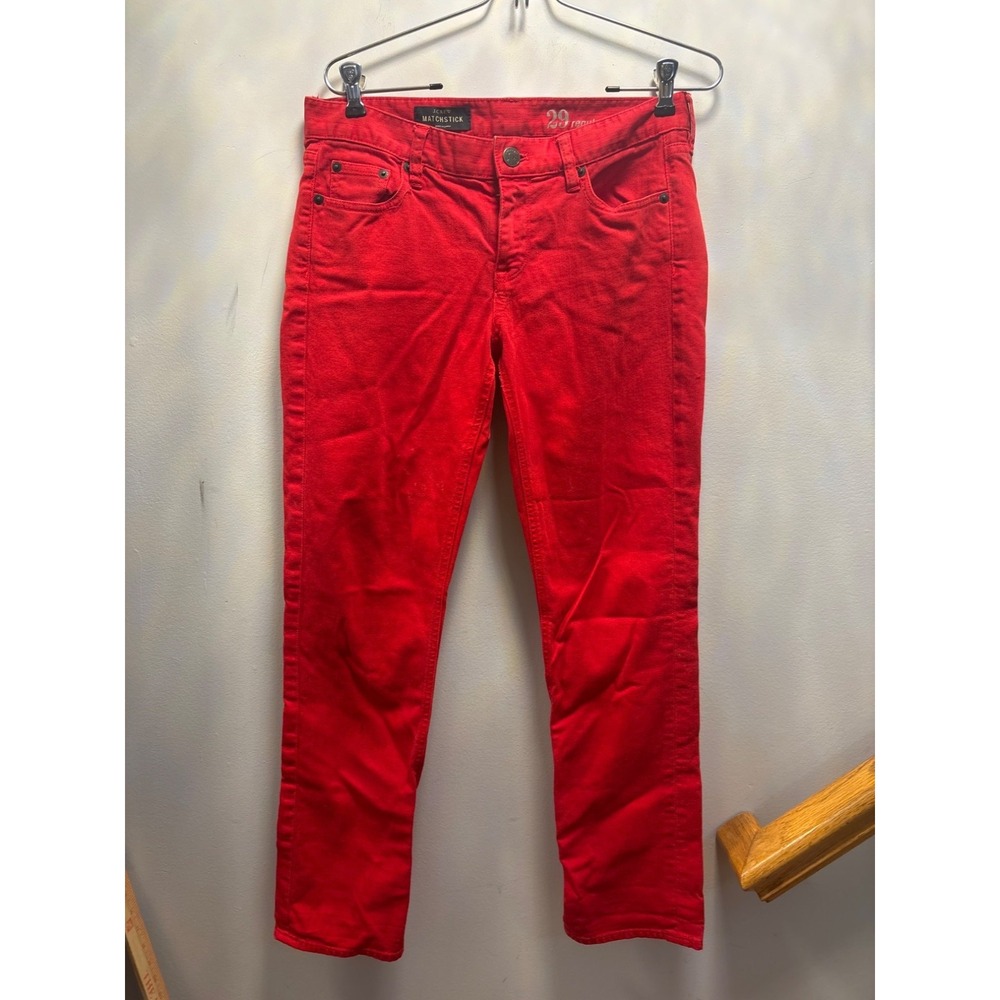 J.Crew Matchstick Womens Red Jeans Size 29 Regular